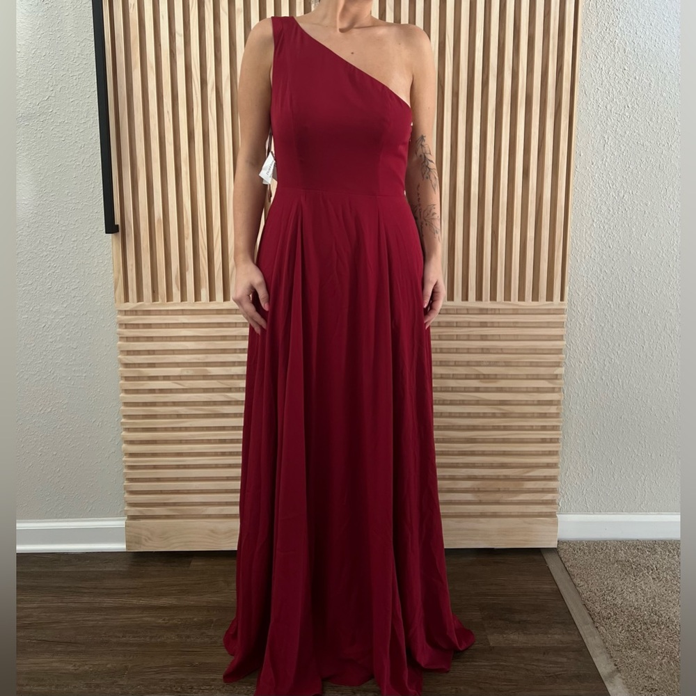 Fame and Partners | Red One-Shoulder Dress